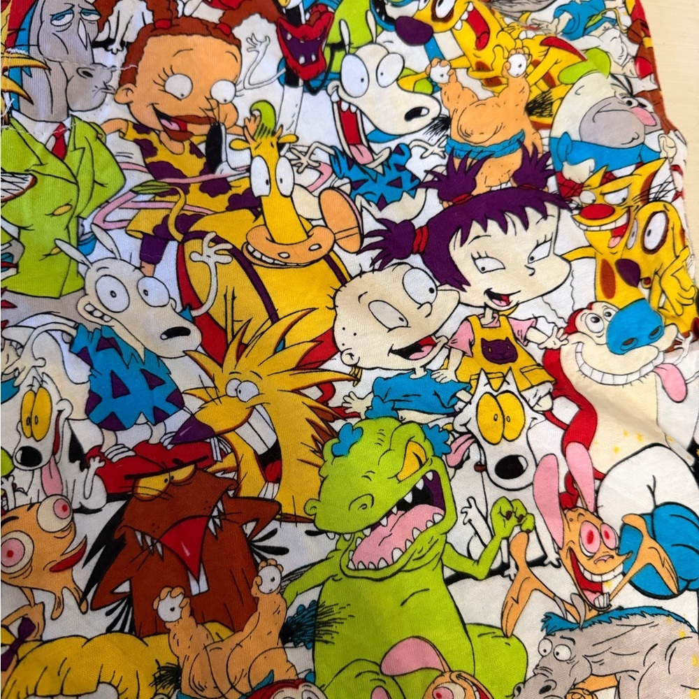 90s Nickelodeon Cartoon Character pants Multicolor - Picture 2 of 4